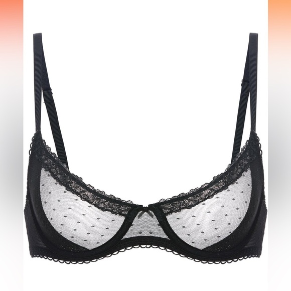 🆕 Balconette Lace Underwire Bra, See Through Demi Sheer Mesh, Plus Size - Picture 2 of 3